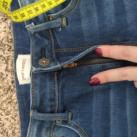 DRIFTWOOD Roxy blue Bahama mama high rise flared leg raw frayed hem jeans - Picture 6 of 12